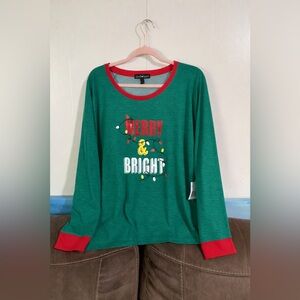 NWT Derek Heart “Merry &  Bright” Top Size 3X